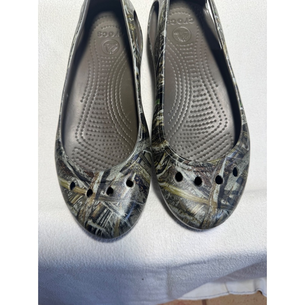 Crocs Kadee Realtree Max-7 Camo Flats Womens 8 Brown Pink Camouflage Slip On